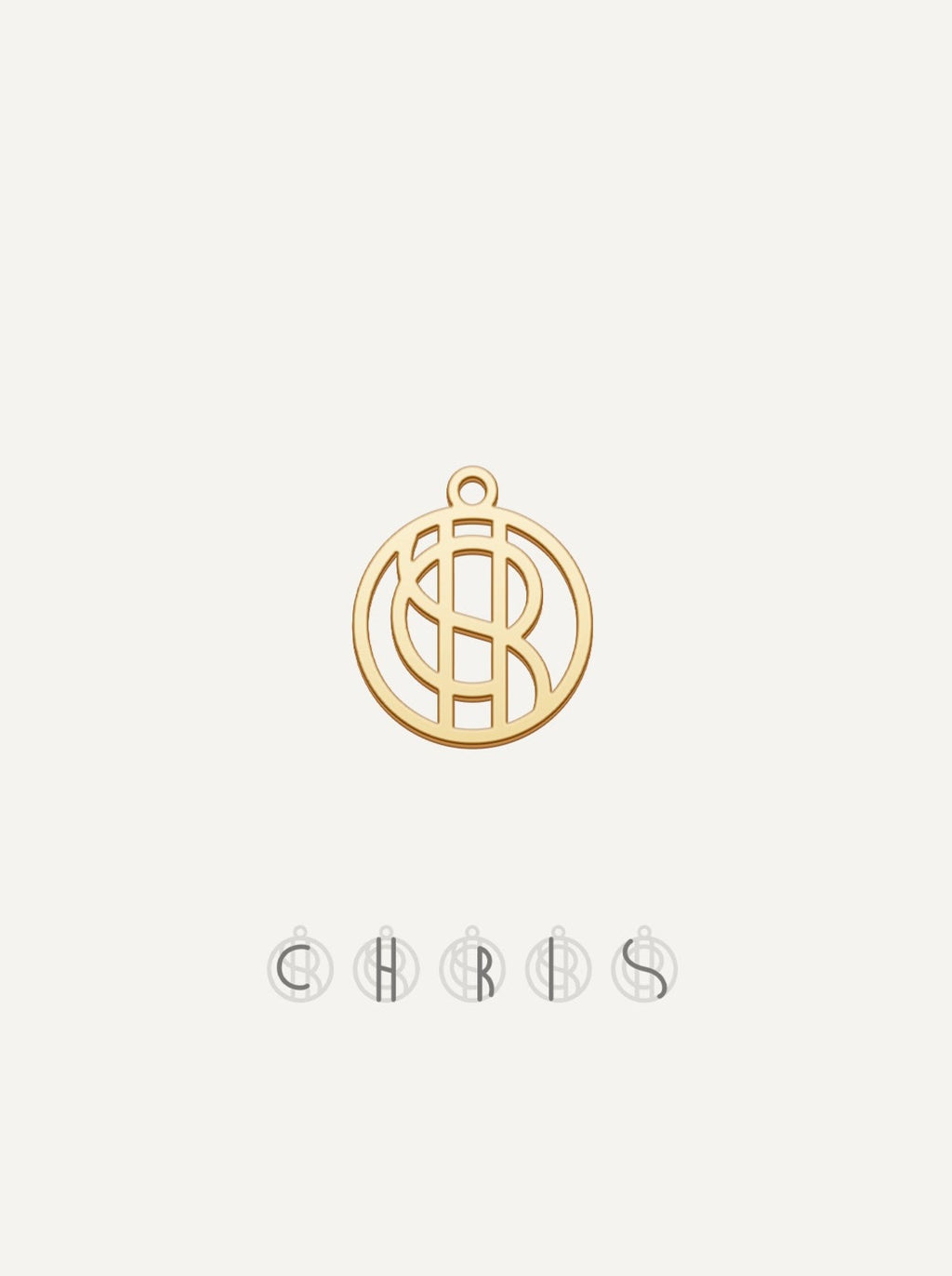 18k Gold Monogram Pendant